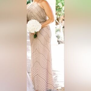 Adrianna Papell Blush Beaded Wedding Dress